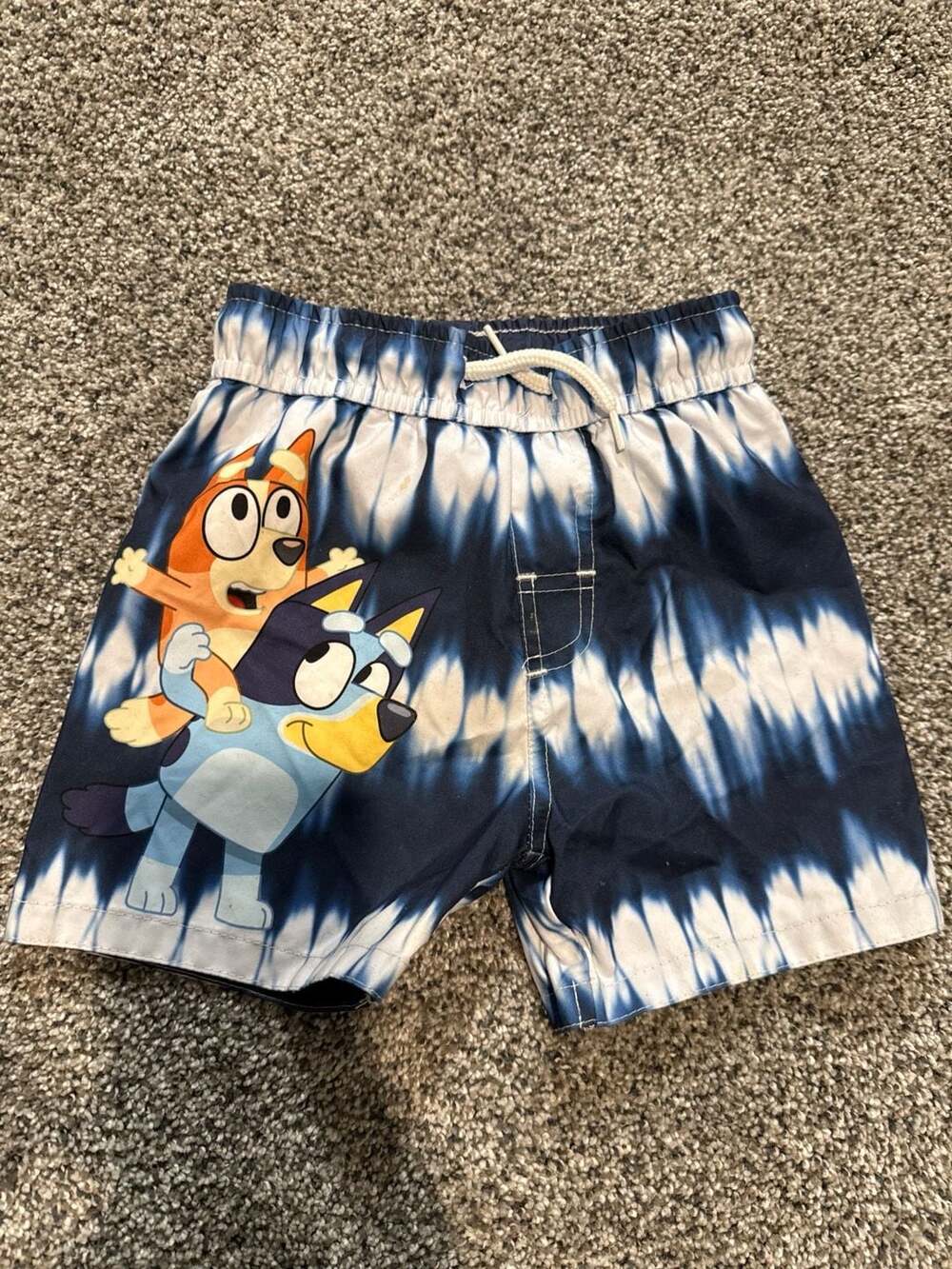 Bluey and Bingo Tie-Dye Swim Trunks Size 2T